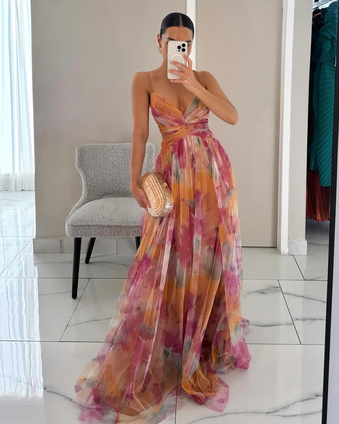 Elle™ - Vestido largo floral con un encanto irresistible
