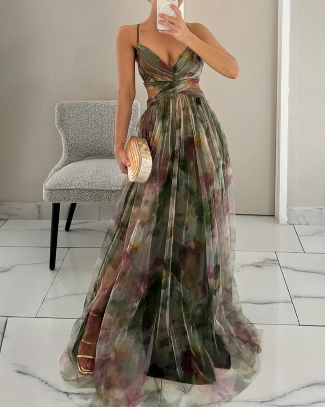 Elle™ - Vestido largo floral con un encanto irresistible