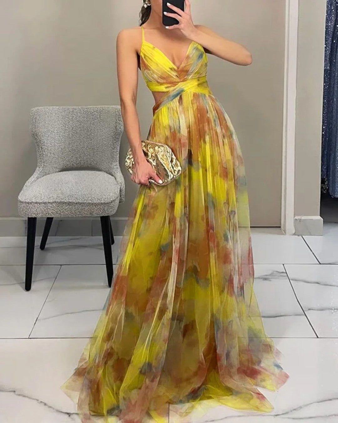 Elle™ - Vestido largo floral con un encanto irresistible