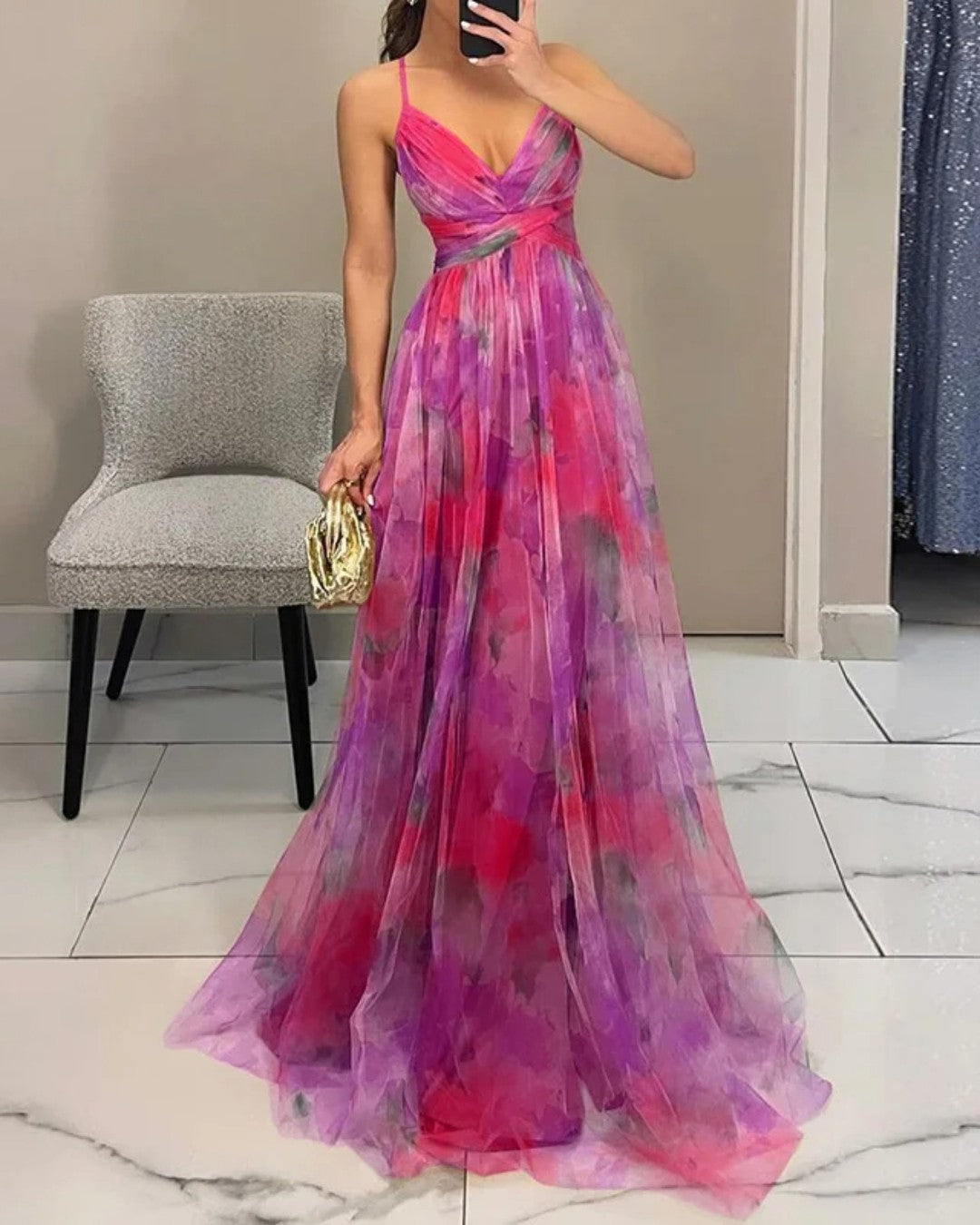 Elle™ - Vestido largo floral con un encanto irresistible