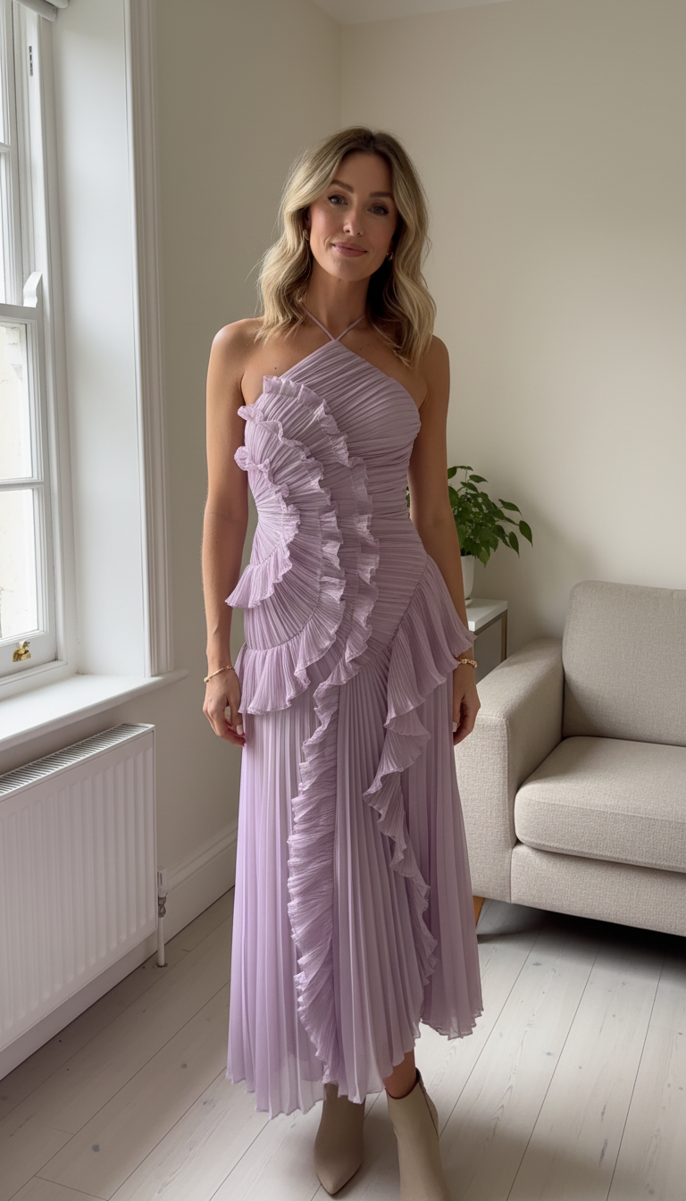 Rosa - Vestido Largo Plisado