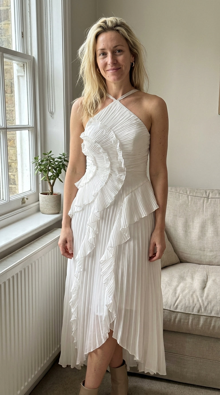 Rosa - Vestido Largo Plisado