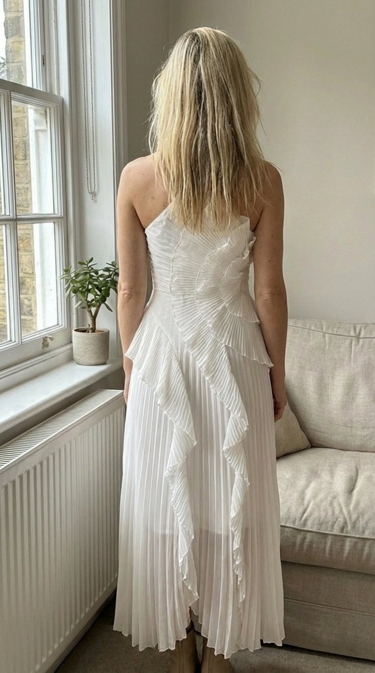 Rosa - Vestido Largo Plisado